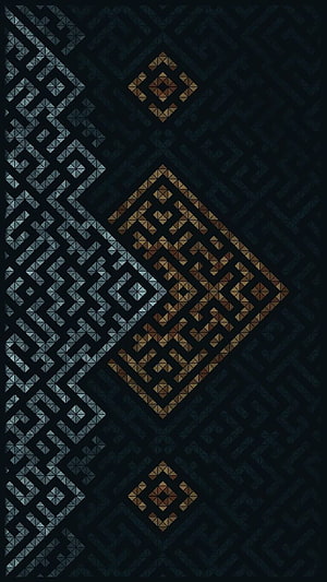 Abstract Geometric Pattern With Triangular Tessellation In Dark Blue And Bronze HD phone wallpaper