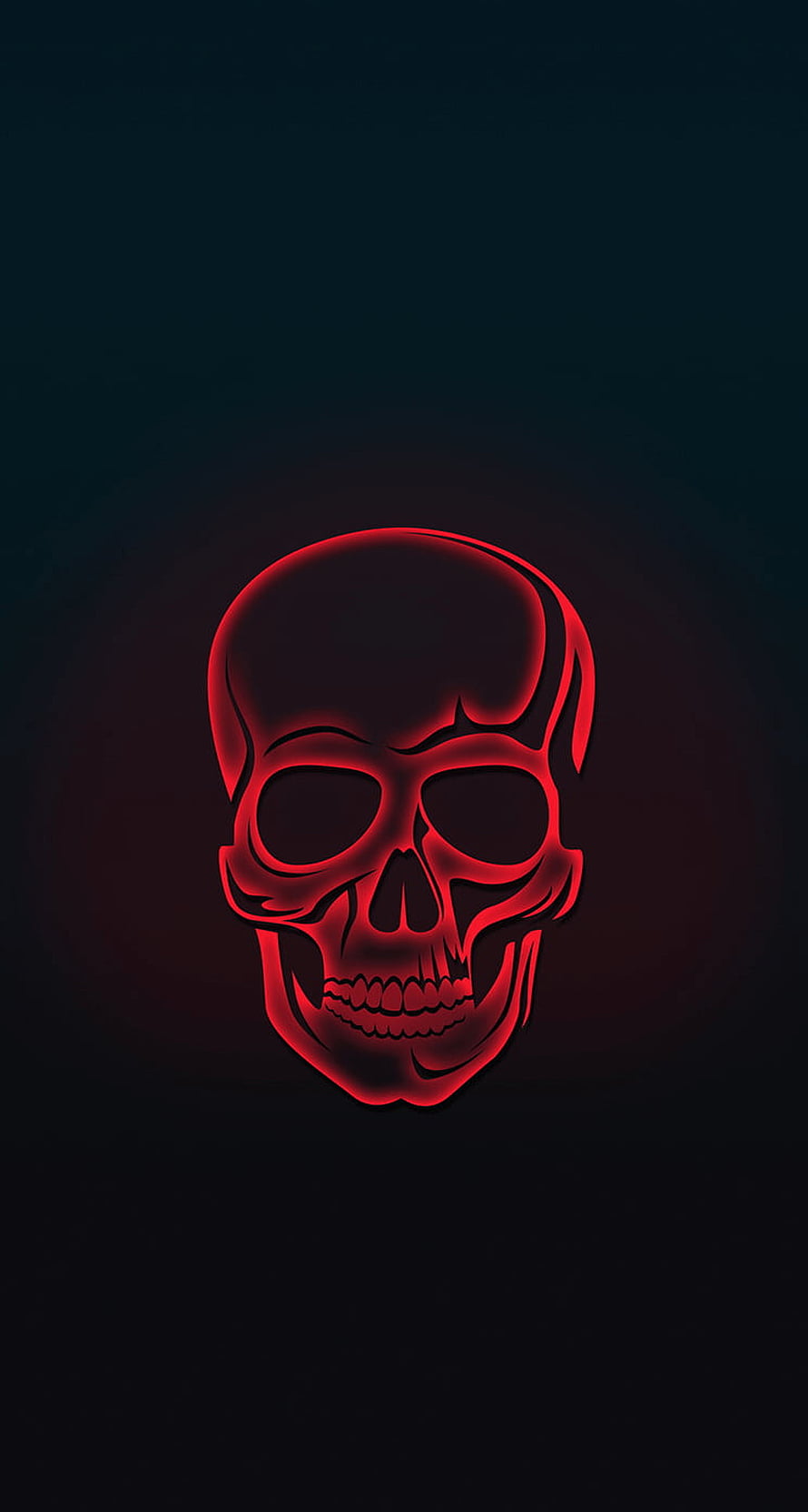 Glowing Red Skull Vector Art on Dark Background HD phone wallpaper