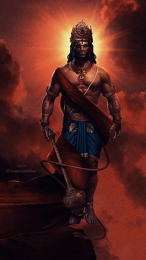 Lord Rama Digital Art Wallpaper with Bow and Arrow HD phone wallpaper