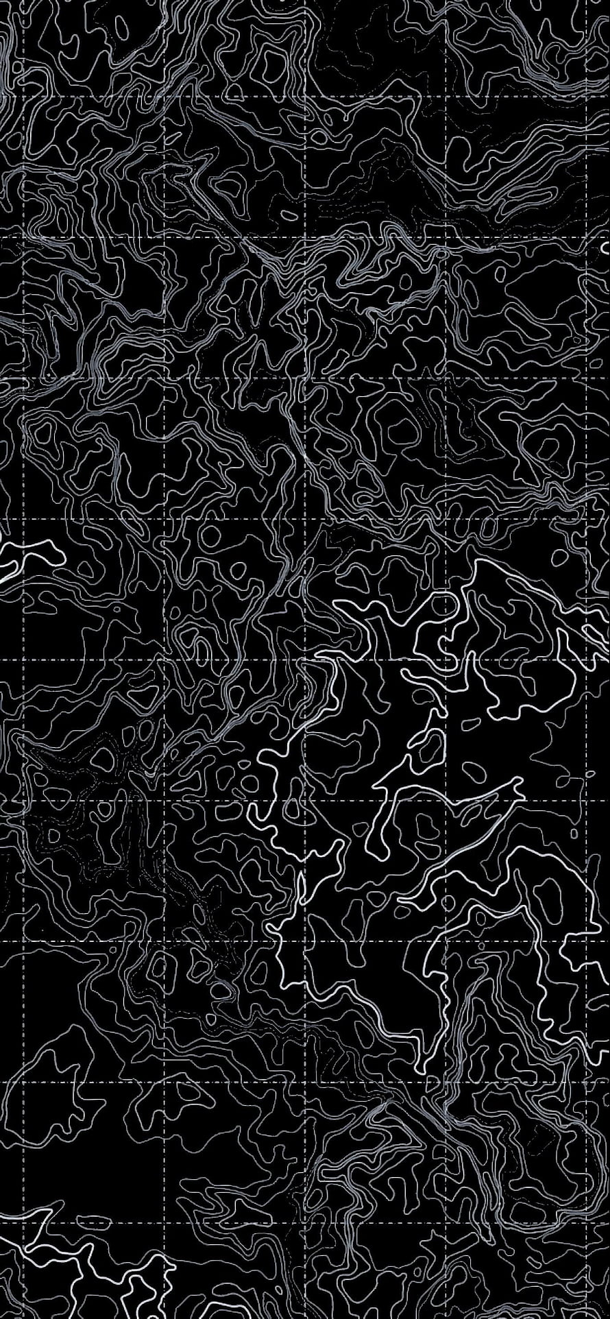 Abstract Topographic Contour Lines Map Pattern on Black Background HD phone wallpaper
