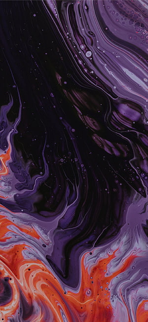 Vibrant Purple and Orange Fluid Art Abstract Liquid Marble Texture HD phone wallpaper