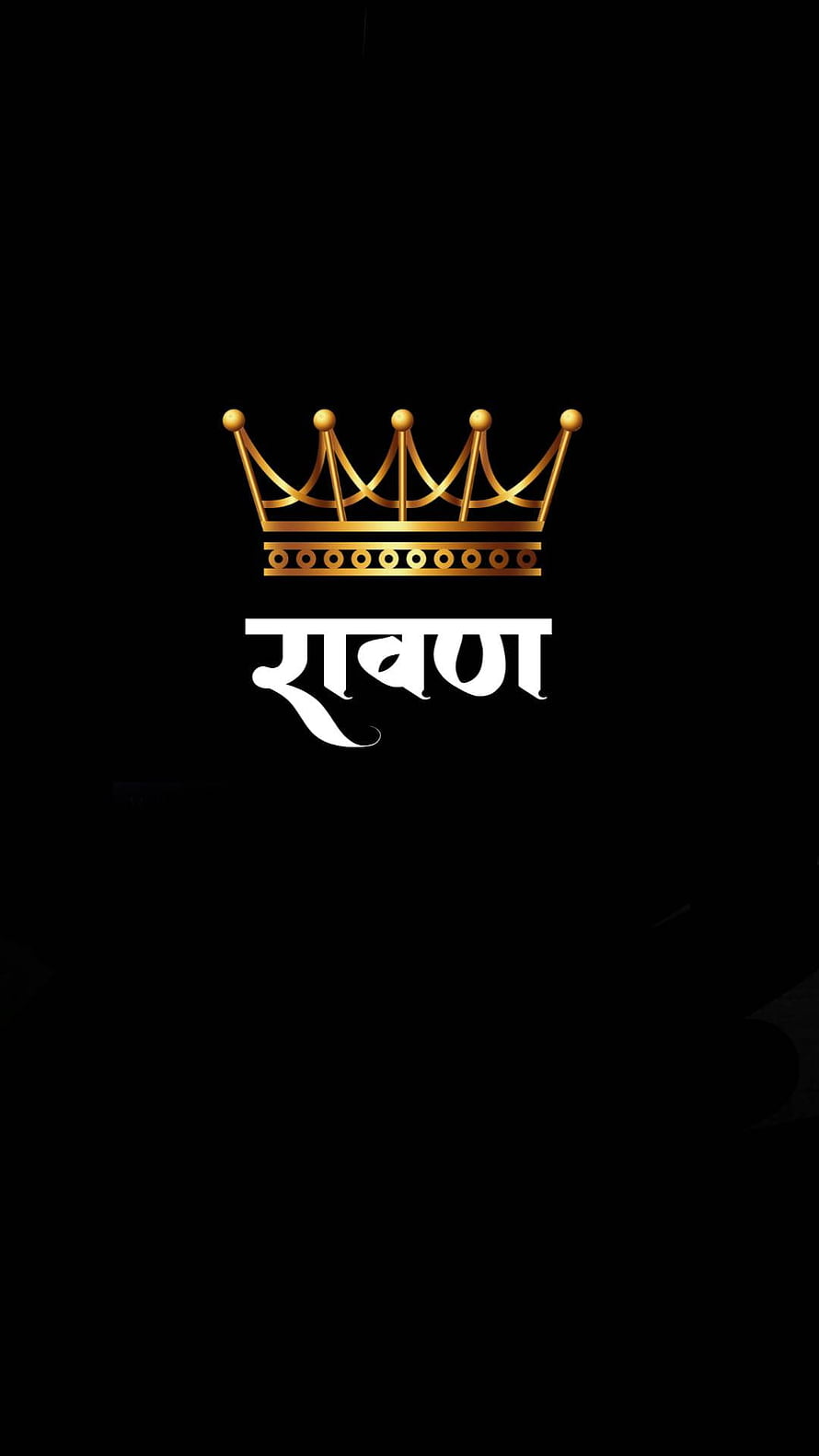 Ravana Crown Logo with Golden Regalia on Black Background HD phone wallpaper