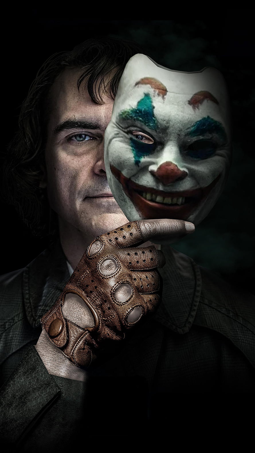 Joker Mask and Man Portrait in Dark Cinematic Style, Joker , mask man HD phone wallpaper