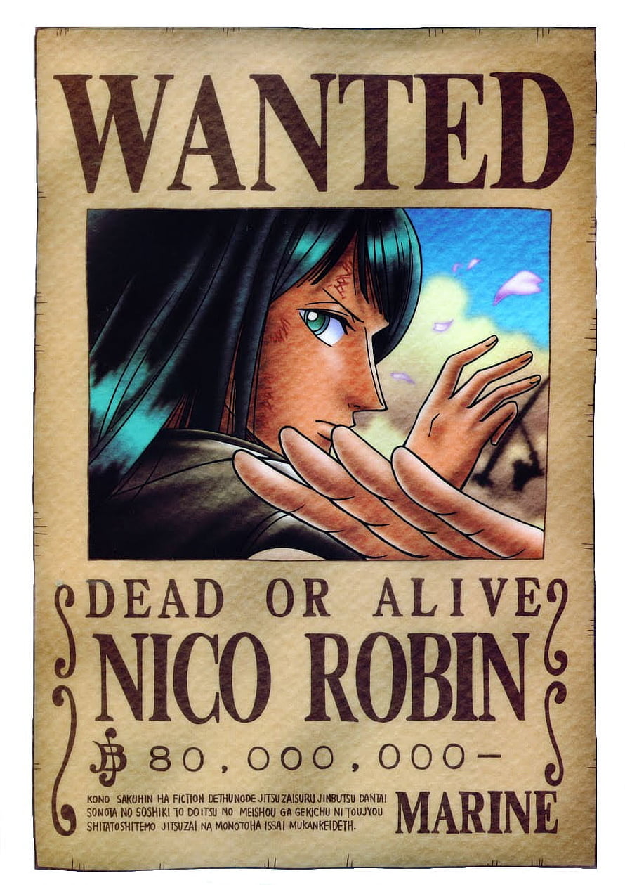Nico Robin Wanted Poster from One Piece with Marine Bounty HD phone wallpaper