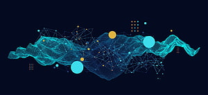 Abstract Digital Wave With Geometric Network Connections And Glowing Nodes HD wallpaper