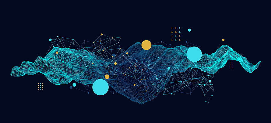 Abstract Digital Wave With Geometric Network Connections And Glowing Nodes HD wallpaper
