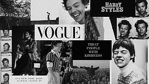 Harry Styles Black and White Vogue Magazine Collage Aesthetic HD wallpaper