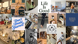 Aesthetic Lifestyle Mood Board With Fashion, Interior Design, And Inspirational Quotes HD wallpaper