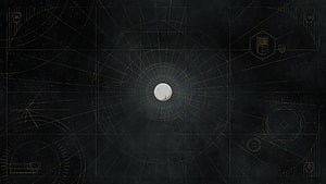 Destiny 2 Traveler Celestial Blueprint with Golden Geometric Lines on Dark Background HD wallpaper