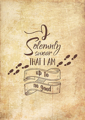 Harry Potter I Solemnly Swear That I Am Up To No Good Vintage Typography Art HD phone wallpaper