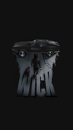 John Wick Walking Away With Dog And Car Minimalist Poster Art HD phone wallpaper