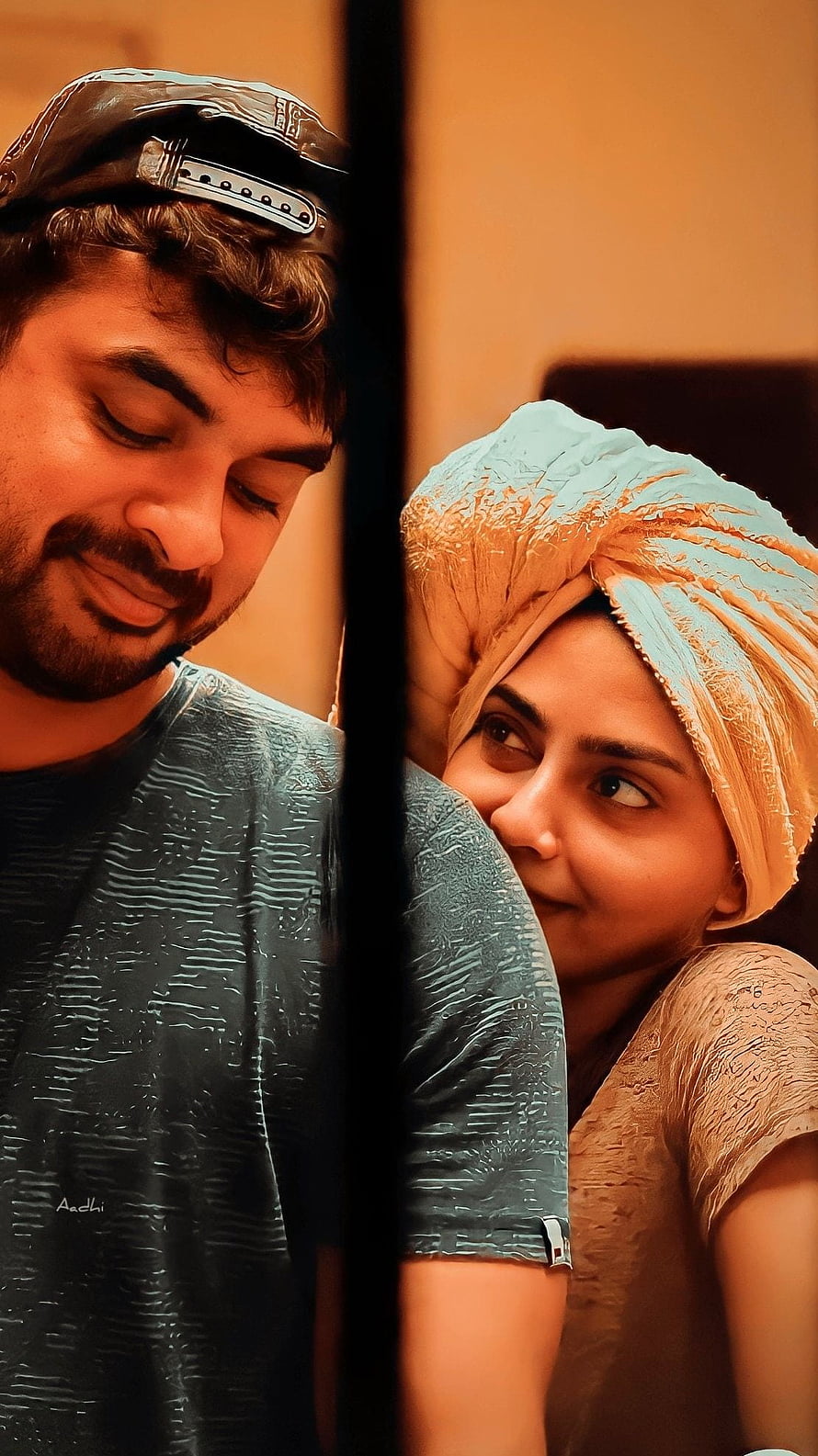 Mayanadhi Movie Still Featuring Tovino Thomas and Aishwarya Lakshmi in Warm Indoor Scene HD phone wallpaper