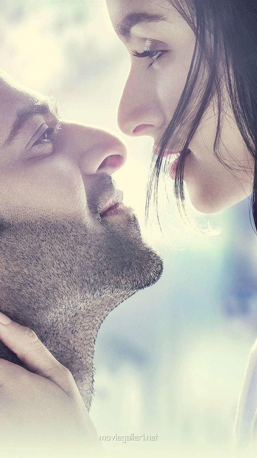 Romantic Close-Up of a Couple About to Kiss in Soft Natural Light, Prabhas, saaho HD phone wallpaper