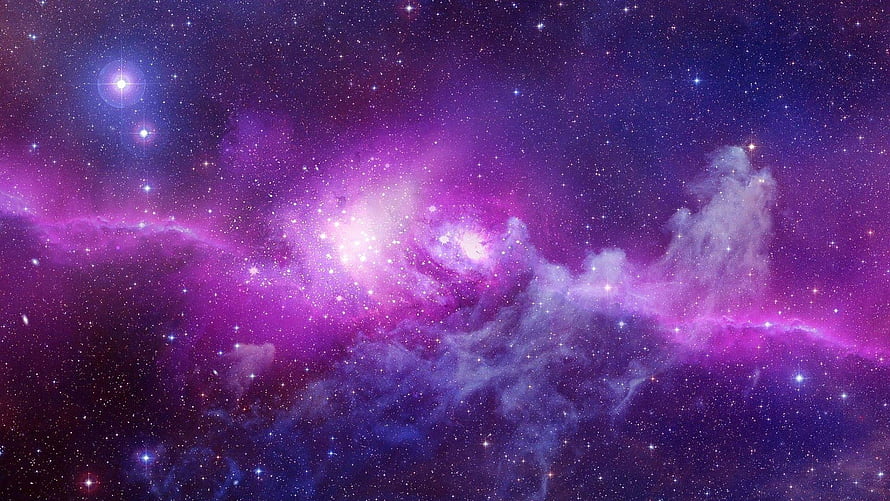 Vibrant Purple Nebula and Starfield Deep Space Cosmic Scene HD wallpaper