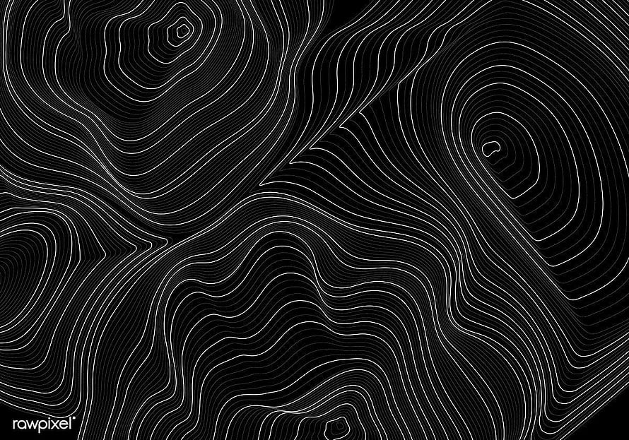 Monochrome Topographic Contour Line Pattern with Abstract Wavy Terrain Design HD wallpaper