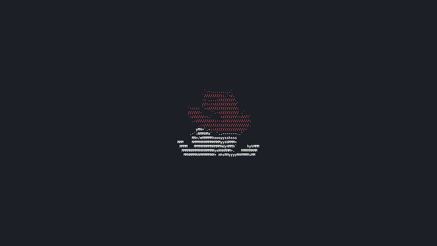 Red Hat Linux neofetch ASCII art logo on dark terminal background HD wallpaper