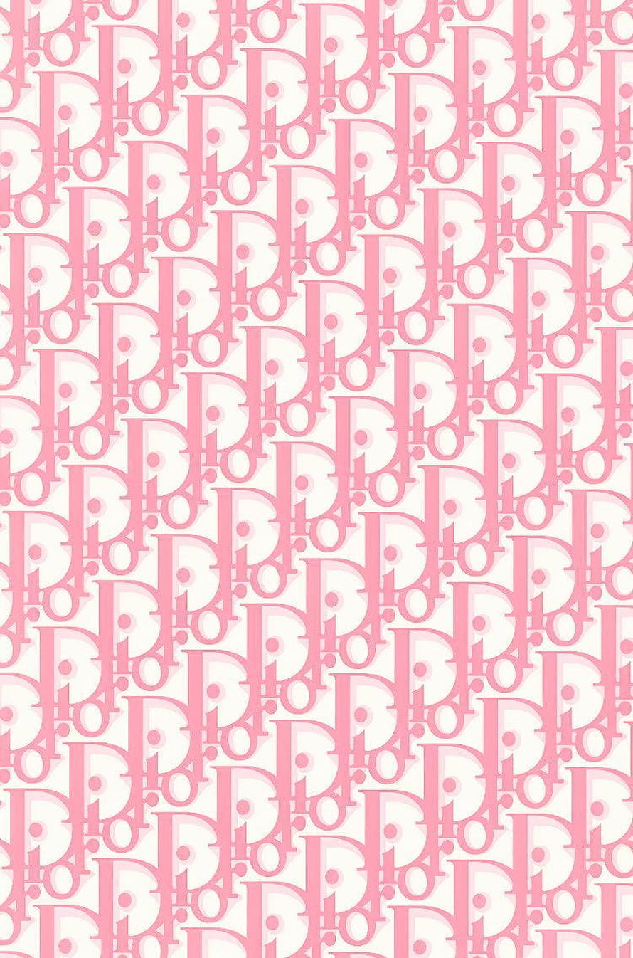 Dior Oblique Monogram Pattern in Soft Pink and White HD phone wallpaper