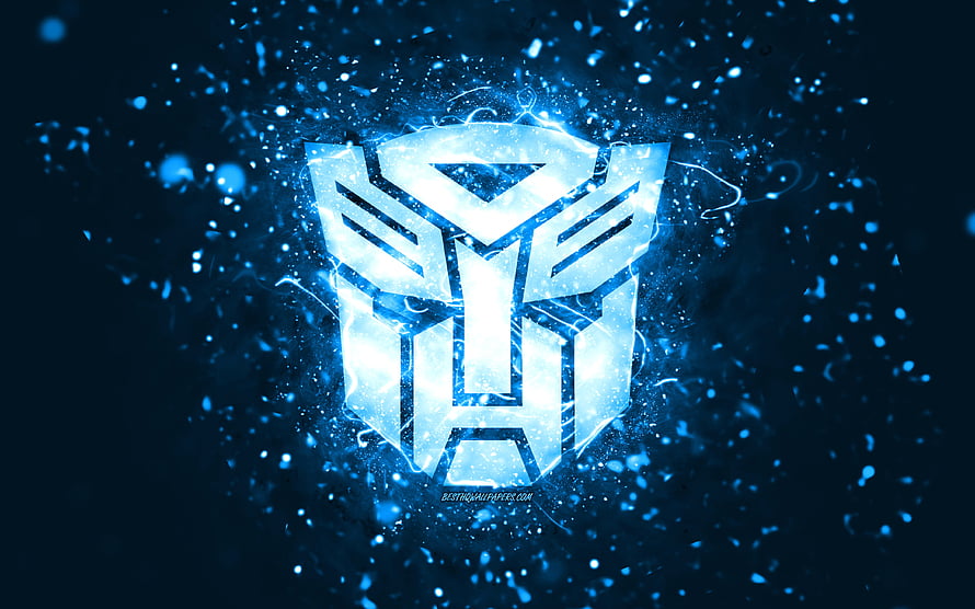 Glowing Blue Autobot Symbol With Electric Sparks And Particles HD wallpaper