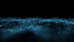 Abstract Blue Particle Wave on Black Background for Data Science Theme HD wallpaper