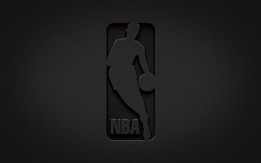 NBA Basketball Logo on Dark Carbon Fiber Texture with Grunge Style HD wallpaper