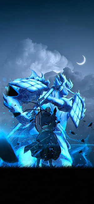 Obito Uchiha Summoning the Blue Susanoo in a Dark Night Sky HD phone wallpaper