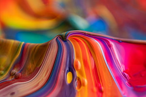 Vibrant Abstract Liquid Art with Swirling Colors and Glossy Texture HD wallpaper