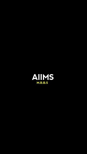 AIIMS MBBS Medical School Logo on Black Background HD phone wallpaper