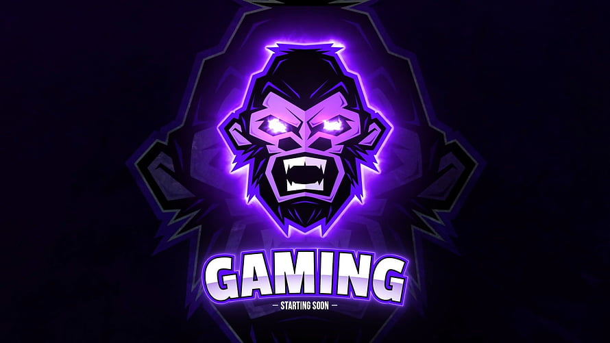 Aggressive Purple Gorilla Gaming Logo Wallpaper HD wallpaper