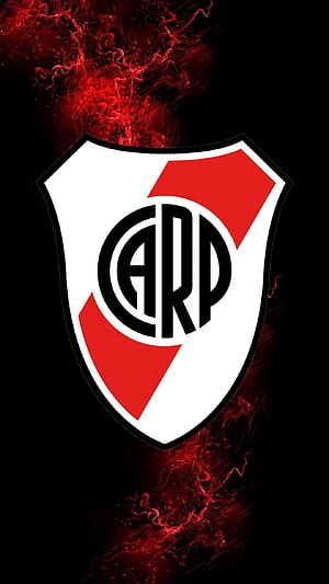 River Plate Club Crest with Dramatic Red Smoke on Black Background HD phone wallpaper