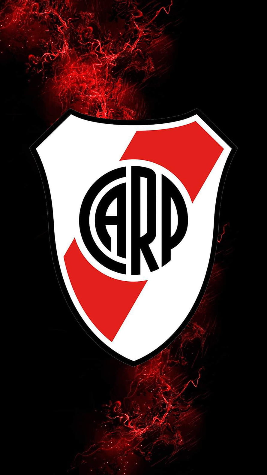 River Plate Club Crest with Dramatic Red Smoke on Black Background HD phone wallpaper