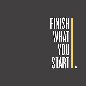 Minimalist Motivational Quote: Finish What You Start on Dark Background HD phone wallpaper