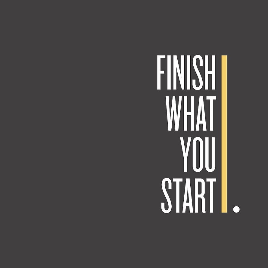 Minimalist Motivational Quote: Finish What You Start on Dark Background HD phone wallpaper