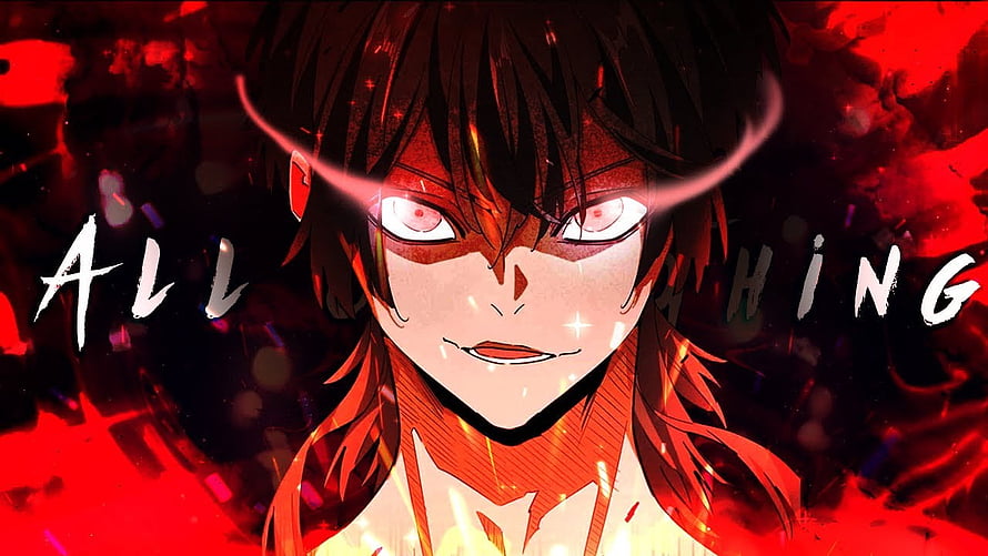 Demon Magic Emperor Anime Character with Glowing Red Eyes and Dark Aura HD wallpaper