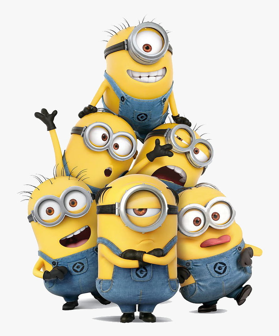 Group of Minions in Blue Overalls with Goggles and Expressive Faces HD phone wallpaper
