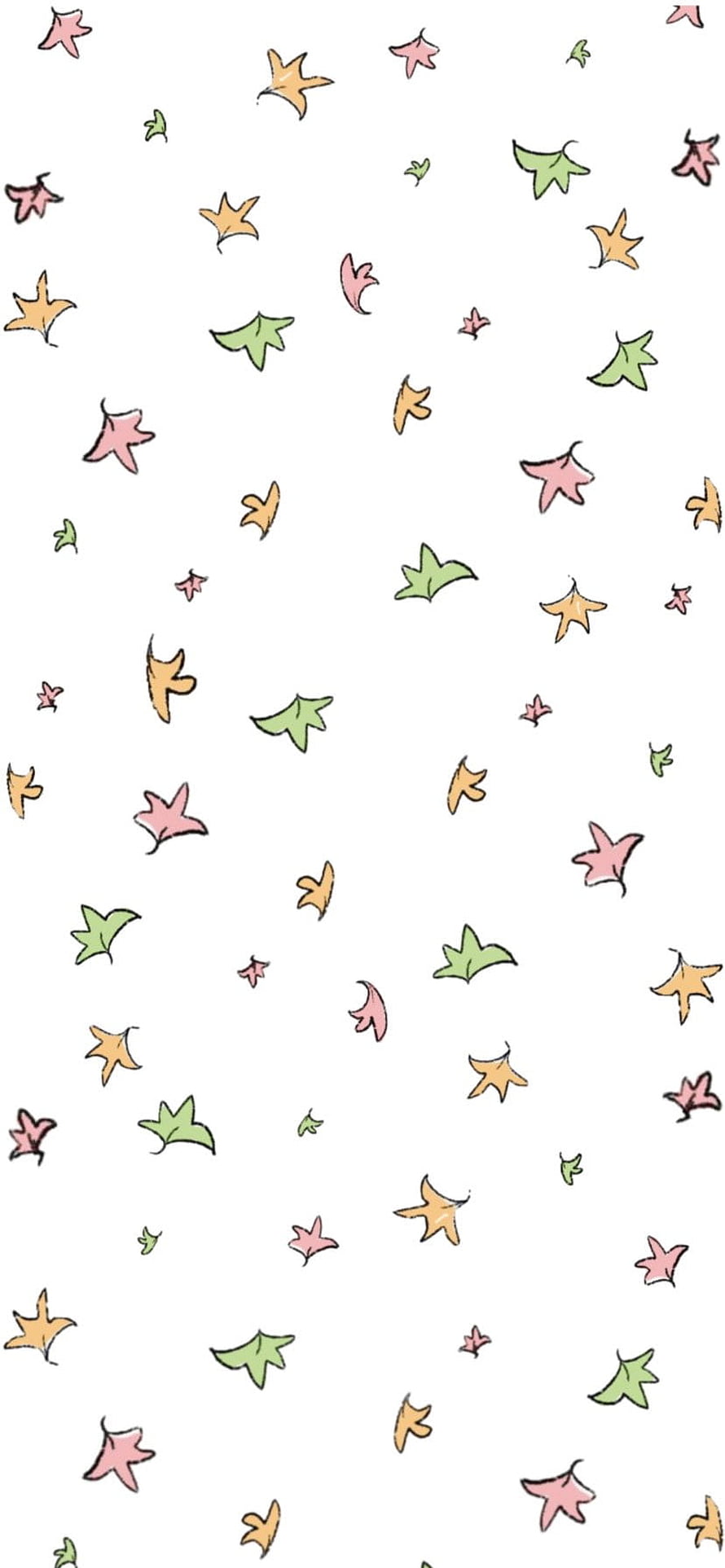 Pastel Autumn Leaves Pattern Wallpaper HD phone wallpaper