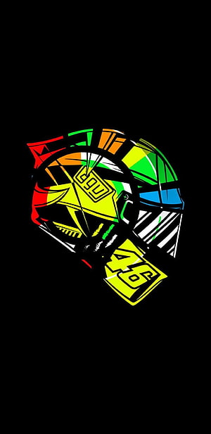 Valentino Rossi 46 VR46 Logo Artwork on Black Background HD phone wallpaper