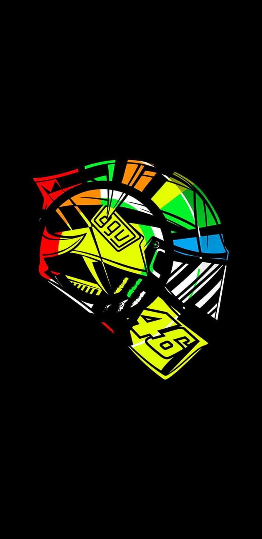 Valentino Rossi 46 VR46 Logo Artwork on Black Background HD phone wallpaper
