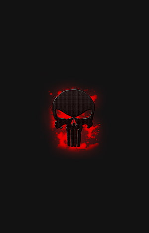 The Punisher Skull Logo with Red Blood Splatter Background HD phone wallpaper