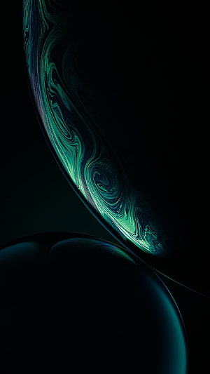 Abstract Dark Green Swirling Liquid Marble Texture on Black Background HD phone wallpaper