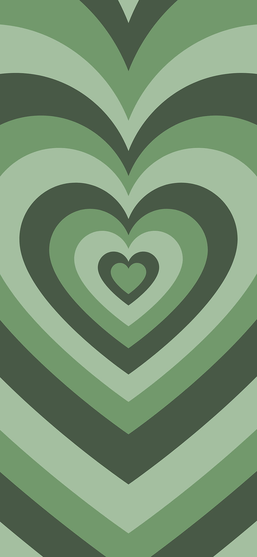 Sage Green Concentric Heart Pattern Minimalist Geometric Wallpaper HD phone wallpaper
