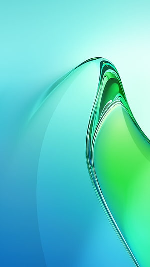 Oppo Reno 8 Pro Ocean Blue and Green Abstract Glass Wave Wallpaper HD phone wallpaper
