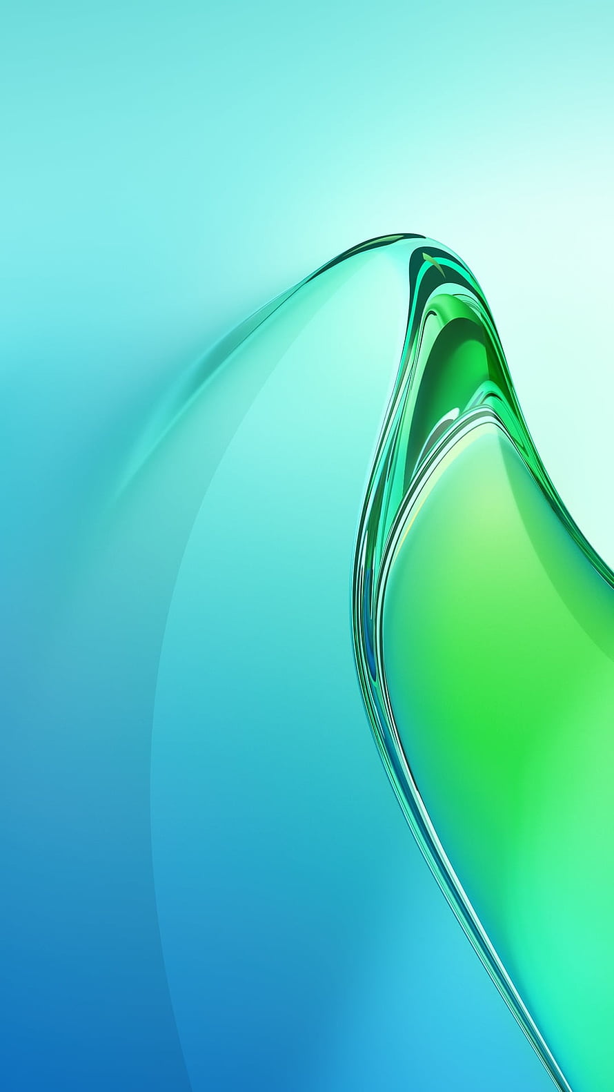 Oppo Reno 8 Pro Ocean Blue and Green Abstract Glass Wave Wallpaper HD phone wallpaper