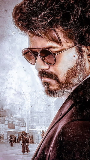 Vijay in Beast Tamil Movie Profile with Sunglasses and Urban Background HD phone wallpaper