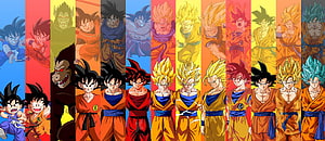 Dragon Ball Z Goku Transformation Timeline Featuring Every Super Saiyan Form and Evolution HD wallpaper