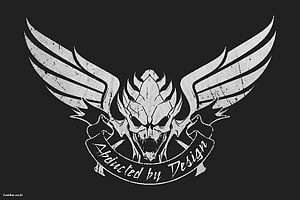 Gothic Skull With Wings And Banner Design HD wallpaper