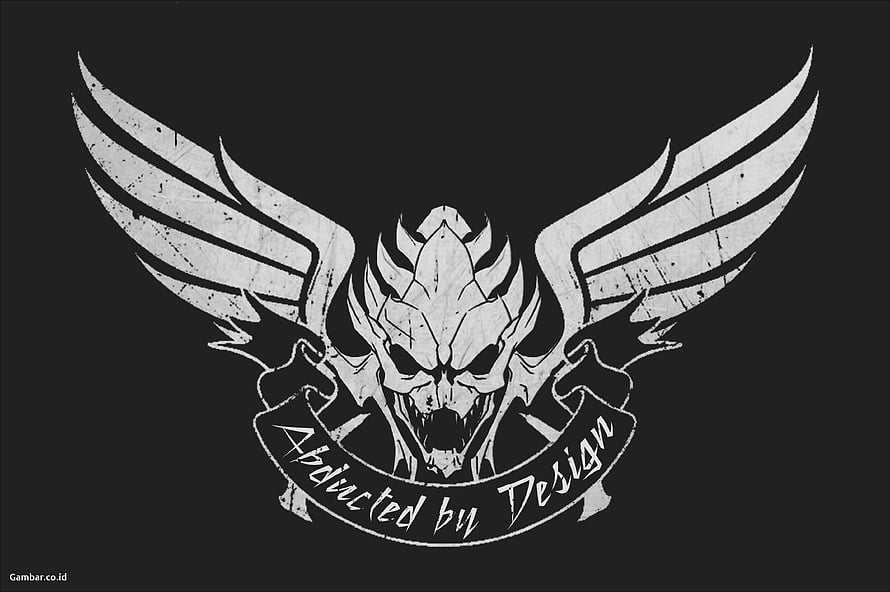 Gothic Skull With Wings And Banner Design HD wallpaper