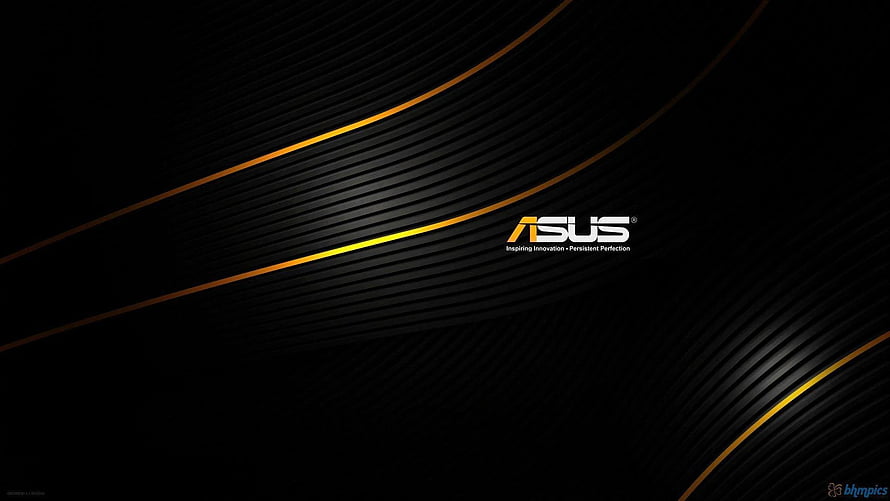 Asus Black and Gold Abstract Curved Lines Wallpaper HD wallpaper