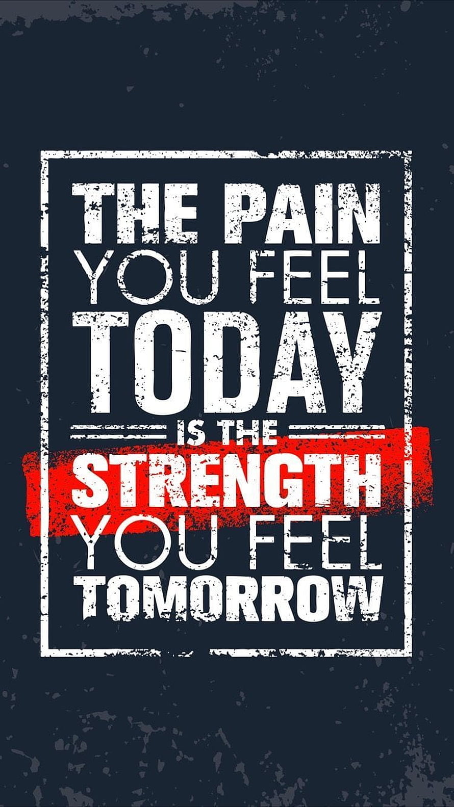 Motivational Gym Quote Wallpaper: The Pain You Feel Today Is The Strength You Feel Tomorrow HD phone wallpaper
