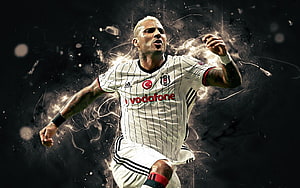 Ricardo Quaresma in Beşiktaş Kit with Dramatic Particle Effects HD wallpaper