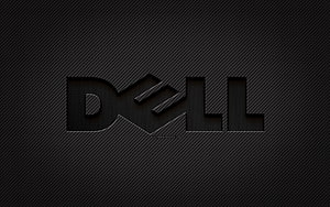 Dell Logo on Dark Carbon Fiber Texture Background HD wallpaper